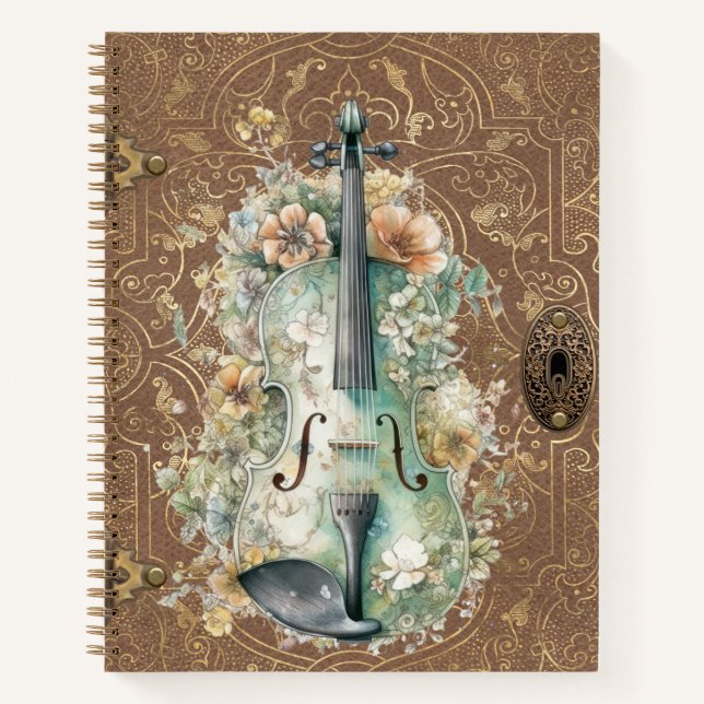 Carnet Violon Monogramme Vintage Victorien (Devant)