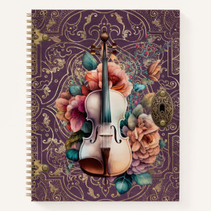 Carnet Violon Monogramme violet enchâssé