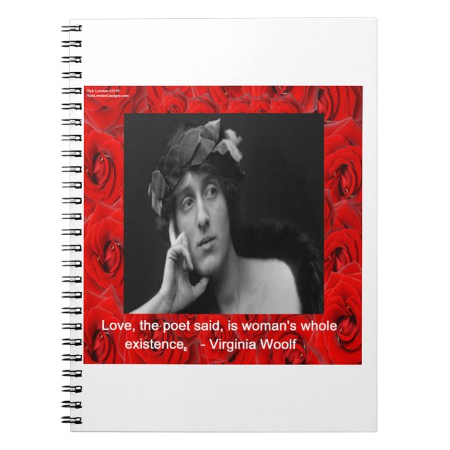 Carnet Virginia Woolf & Citation d'Amour (Devant)