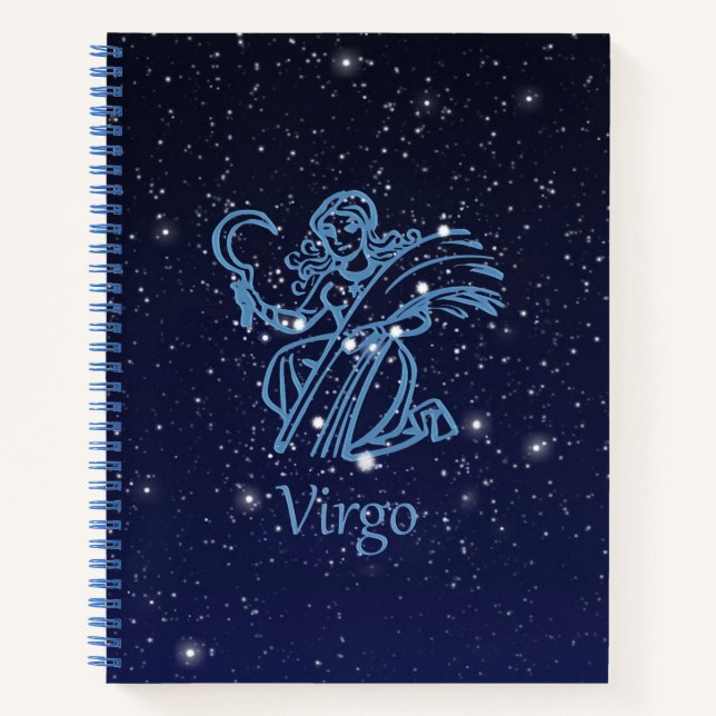 Carnet Virgo Constellation and Zodiac Sign with Stars (Devant)