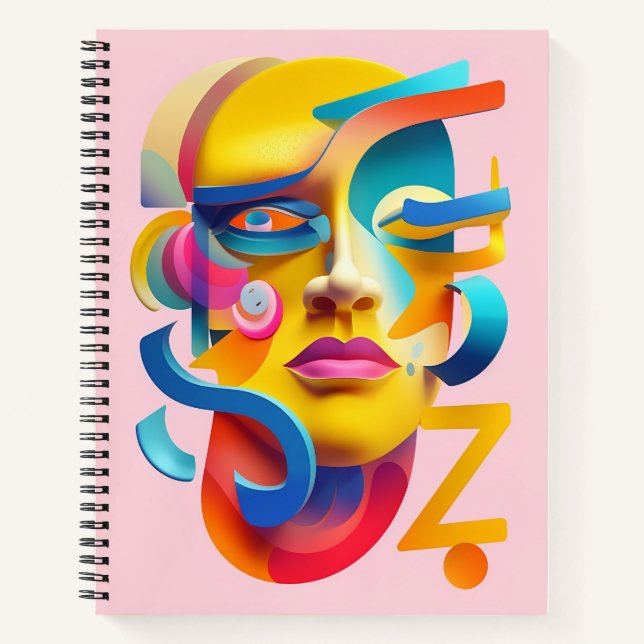 Carnet Visage Abstrait Femme Visage Abstrait (Devant)