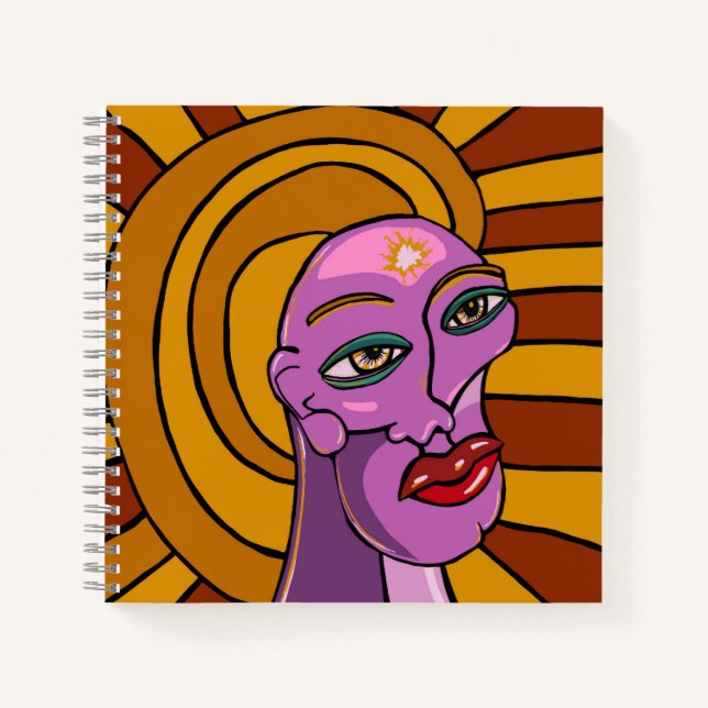 Carnet Visage Abstrait, Suivez Vos Rêves, Art Numérique (Devant)