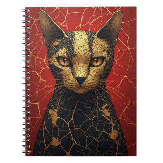 Carnet Visage de Chat Mystique avec Lignes de Fracture Do