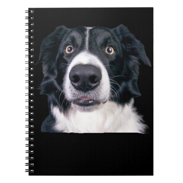 Carnet Visage de chien noir et blanc (Devant)