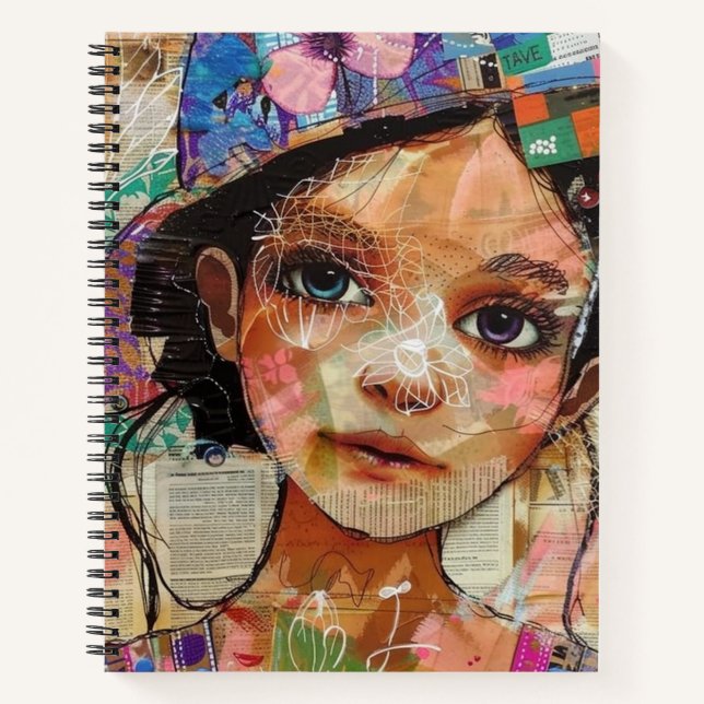 Carnet Visage de collage de scrapbook vintage (1) (Devant)