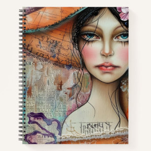 Carnet Visage de collage de scrapbook vintage (10)