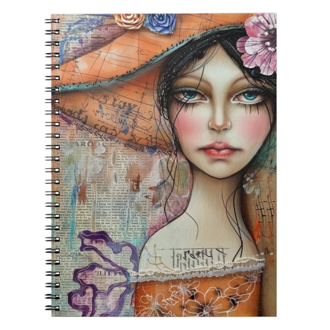 Carnet Visage de collage de scrapbook vintage (10) (Devant)