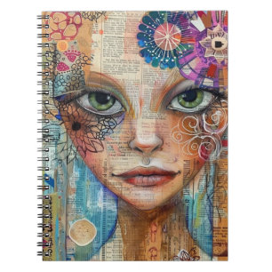Carnet Visage de collage de scrapbook vintage (3)