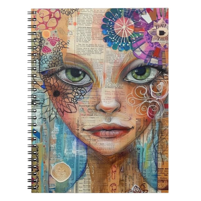 Carnet Visage de collage de scrapbook vintage (3) (Devant)