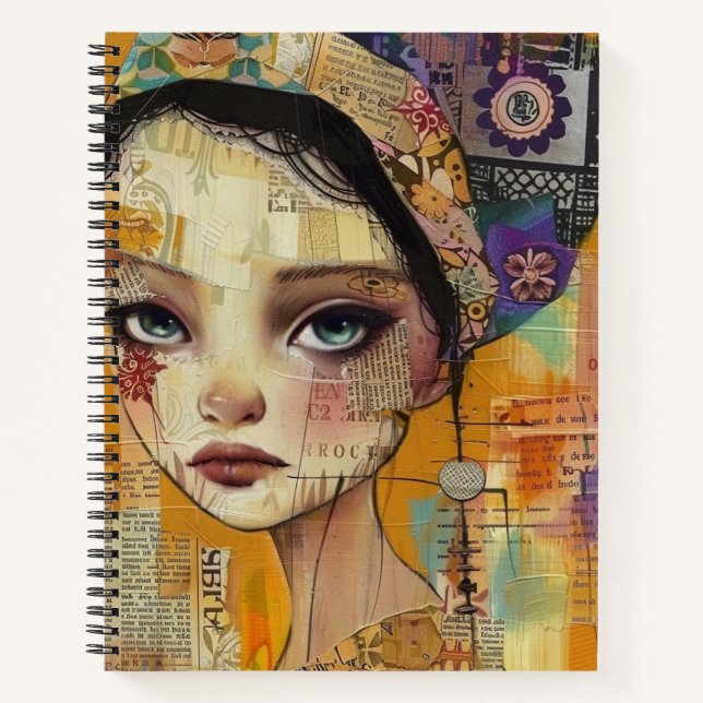 Carnet Visage de collage de scrapbook vintage (4) (Devant)