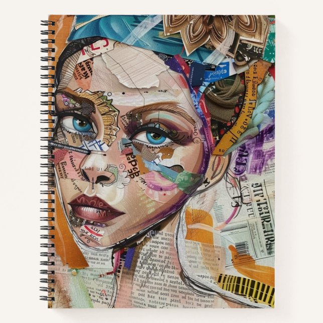 Carnet Visage de collage de scrapbook vintage (6) (Devant)