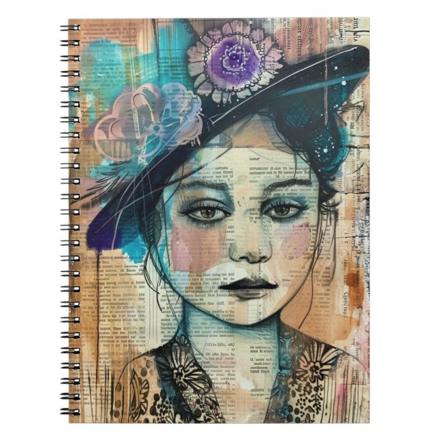 Carnet Visage de collage de scrapbook vintage (7) (Devant)
