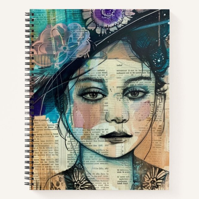 Carnet Visage de collage de scrapbook vintage (7) (Devant)