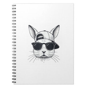 Carnet Visage de Lapin avec Lunettes de Soleil Casquette 