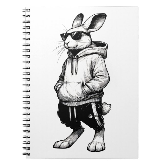Carnet Visage De Lapin Avec Lunettes De Soleil Joyeux Jou (Devant)