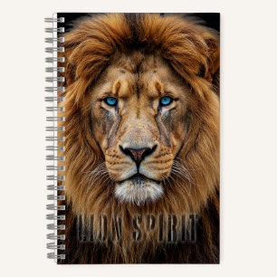 Carnet Visage de lion majestueux aux yeux bleus Faune A