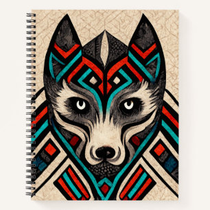 Carnet Visage de loup aztèque