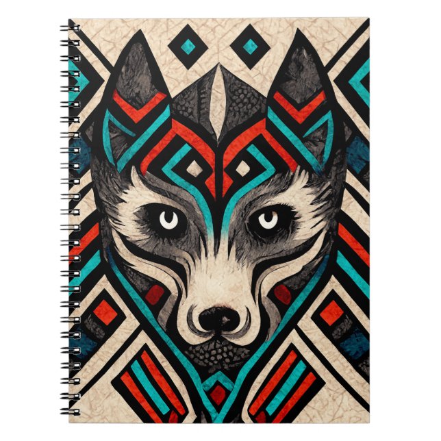 Carnet Visage de loup aztèque (Devant)