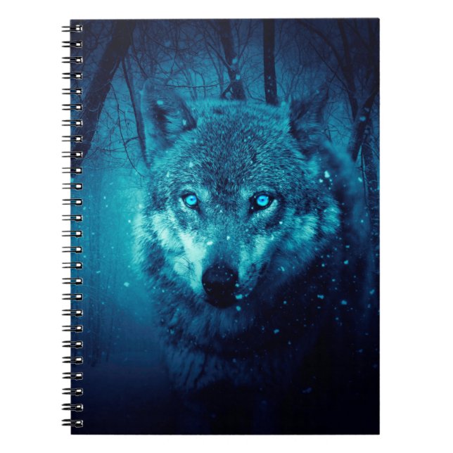 Carnet Visage de loup dans la forêt d'imaginaires sombres (Devant)