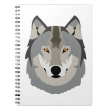 Visage de loup gris mignon et Cool, animal illustr