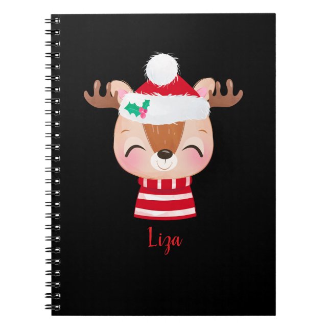 Carnet Visage de rennes souriants de Noël (Devant)