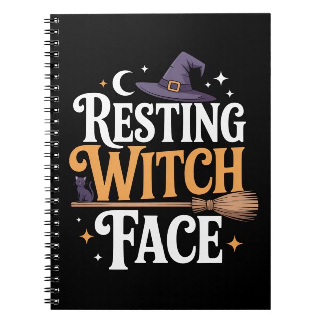 Carnet Visage de Sorcière au Repos - Halloween élégant et (Devant)