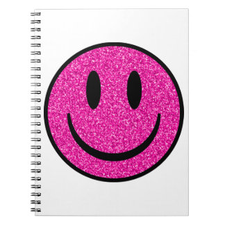 Carnet Visage de sourire rose Parties scintillant