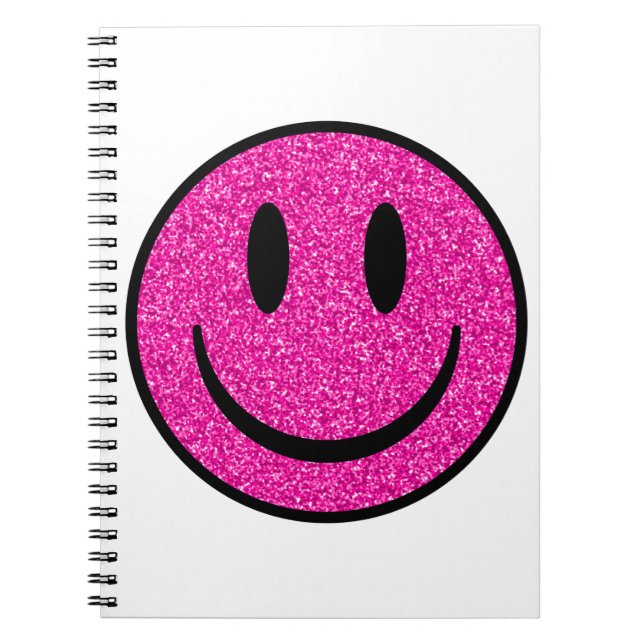 Carnet Visage de sourire rose Parties scintillant (Devant)