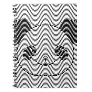 Carnet Visage d'ours panda sur motif de vague