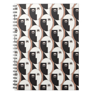 Carnet Visage et yeux géométriques sans couture motif
