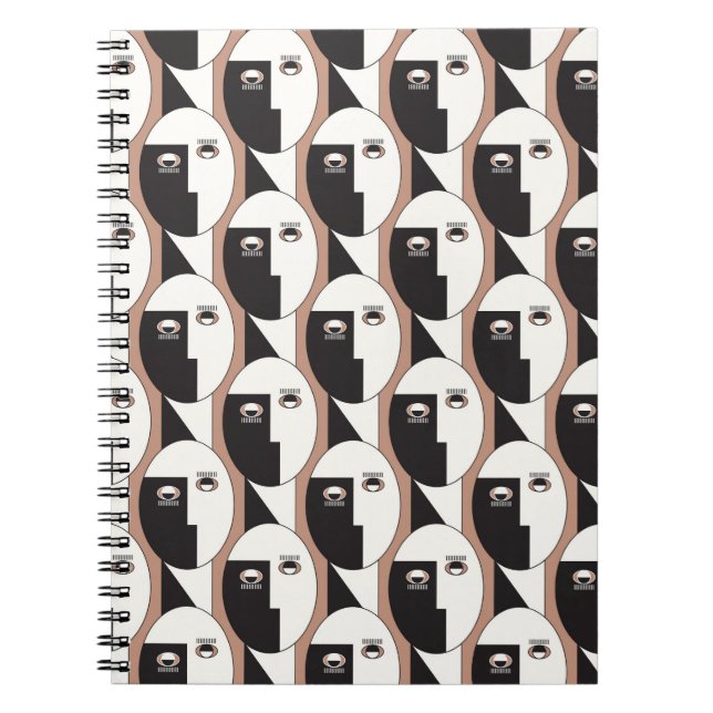 Carnet Visage et yeux géométriques sans couture motif (Devant)