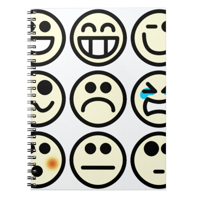Carnet visage heureux émoticône (Devant)