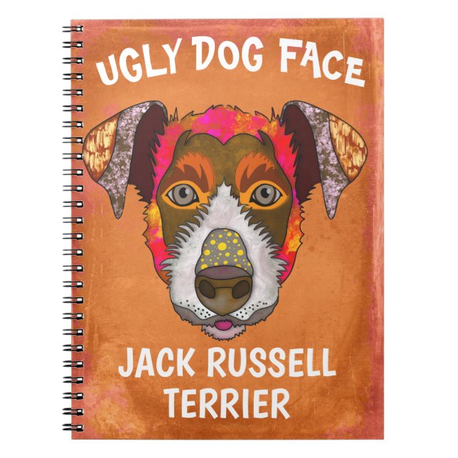 Carnet Visage laid de chien unique Jack Russell Terrier (Devant)