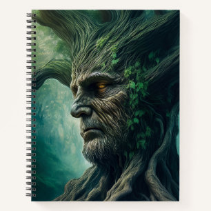 Carnet Visage sage dans la forêt mystique de l'arbre anti