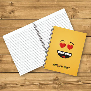 Carnet Visage souriant aux yeux en forme de cœur
