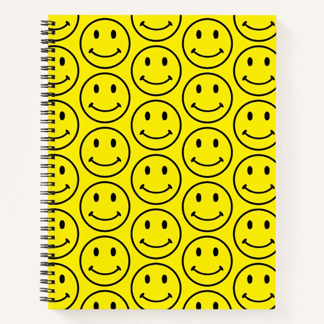 Carnet Visage Souriant Jaune Rétro Clair (Devant)