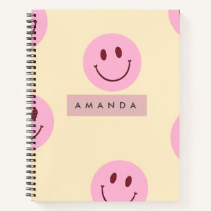 Carnet Visage Sourire Pastel Personnalisé Jaune et Rose