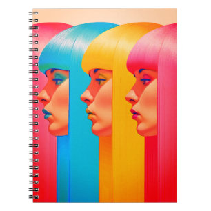 Carnet Visages Colorés Profils Latéraux Multicolores Vibr