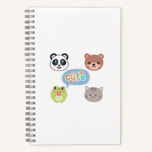 Carnet Visages d'animaux Kawaii mignons Conception de d