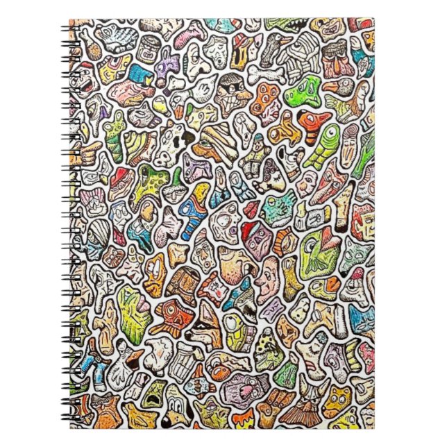 Carnet Visages de Dessin Animé Bizarre Crayon de Couleur (Devant)