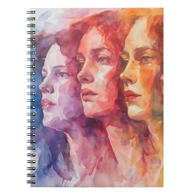 Carnet Visages des femmes - Peinture aquarelle (Devant)
