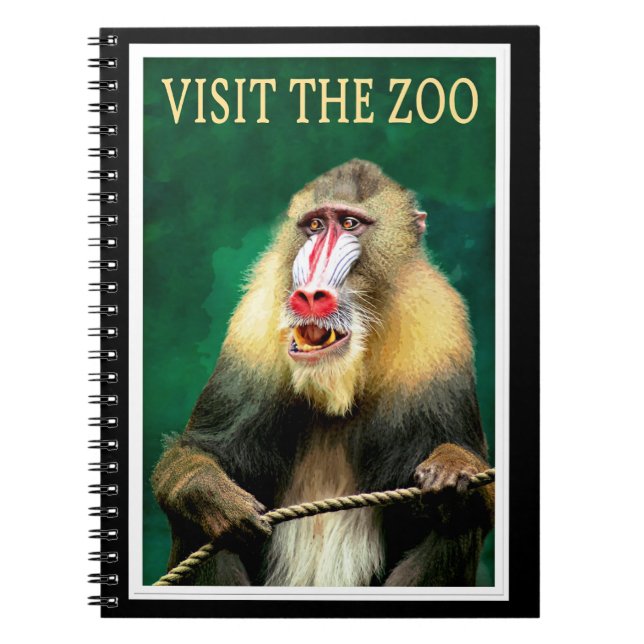 Carnet Visit the Zoo, vintage travel poster (Devant)