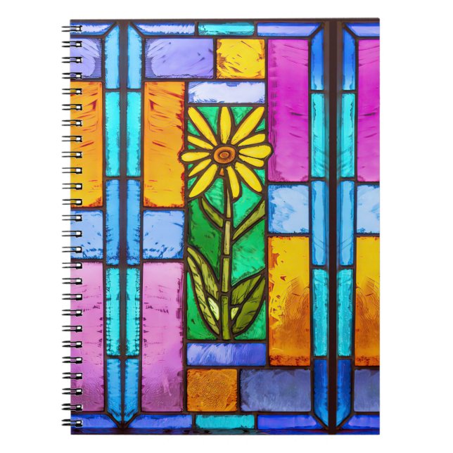 Carnet Vitrail Jaune marguerite (Devant)