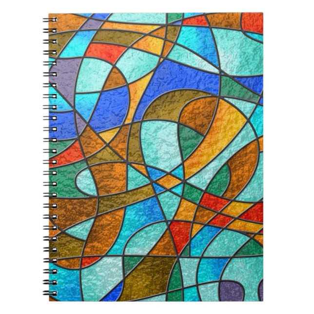Carnet Vitre : croquis coloré abstrait. (Devant)