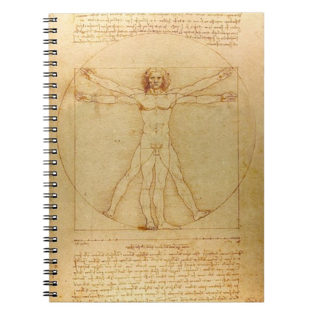 Carnet Vitruvian Man by Leonardo Da Vinci (Devant)