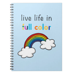 Carnet Vivez la vie en couleurs arc-en-ciel