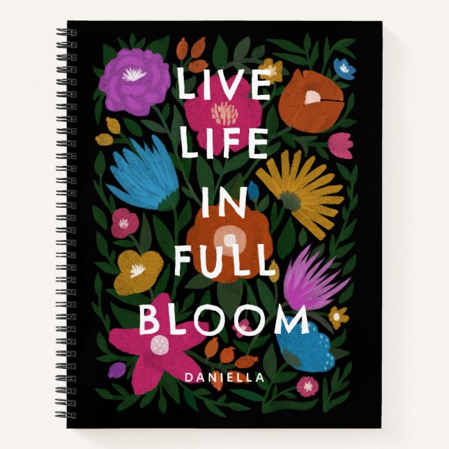 Carnet Vivez la vie en pleine floraison Fleurs audacieuse (Devant)