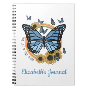 Carnet Vivez la vie en pleine floraison Papillon Tourneso