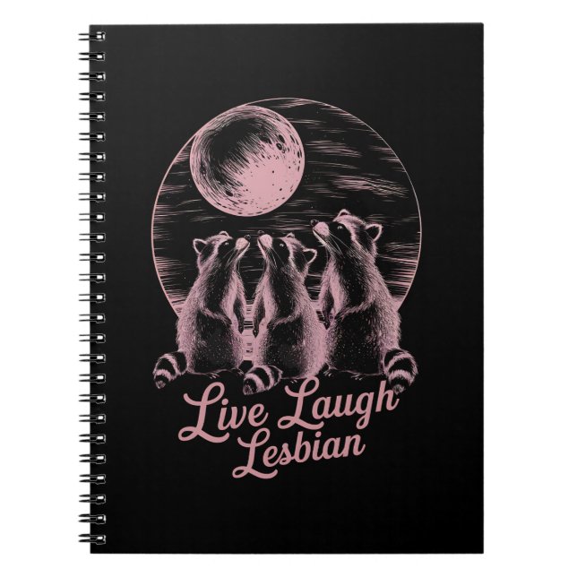 Carnet Vivez Riez Lesbienne Raton Laveur Lesbienne Fierté (Devant)