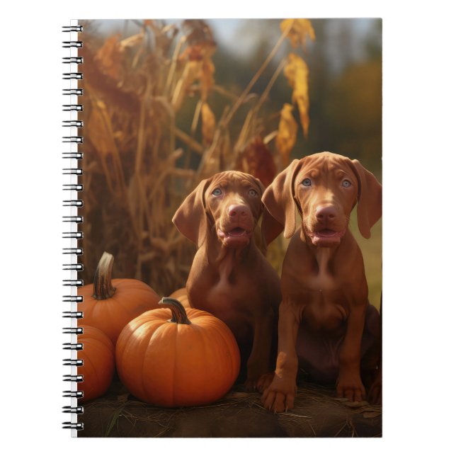 Carnet Vizsla chiot Automne Délice Citrouille (Devant)